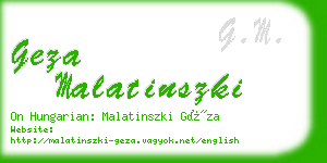 geza malatinszki business card